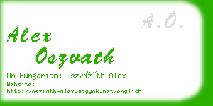 alex oszvath business card